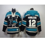 nhl jerseys san jose sharks #12 marleau black [pullover hooded sweatshirt](A)