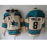 nhl jerseys san jose sharks #8 pavelski cream-blue[pullover hooded sweatshirt]