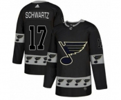 Adidas St. Louis Blues #17 Jaden Schwartz Authentic Black Team Logo Fashion NHL Jersey