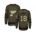 Adidas St. Louis Blues #18 Tony Twist Green Salute to Service Stitched NHL Jersey