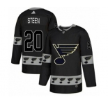 Adidas St. Louis Blues #20 Alexander Steen Authentic Black Team Logo Fashion NHL Jersey