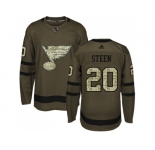 Adidas St. Louis Blues #20 Alexander Steen Green Salute to Service Stitched NHL Jersey