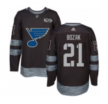 Adidas St. Louis Blues #21 Tyler Bozak Authentic Black 1917-2017 100th Anniversary NHL Jersey