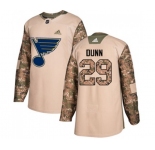 Adidas St. Louis Blues #29 Vince Dunn Authentic Camo Veterans Day Practice NHL Jersey