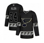 Adidas St. Louis Blues #34 Jake Allen Authentic Black Team Logo Fashion NHL Jersey