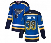 Adidas St. Louis Blues #38 Pavol Demitra Authentic Blue Drift Fashion NHL Jersey