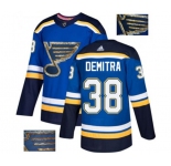 Adidas St. Louis Blues #38 Pavol Demitra Authentic Royal Blue Fashion Gold NHL Jersey