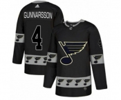 Adidas St. Louis Blues #4 Carl Gunnarsson Authentic Black Team Logo Fashion NHL Jersey