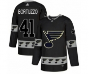 Adidas St. Louis Blues #41 Robert Bortuzzo Authentic Black Team Logo Fashion NHL Jersey