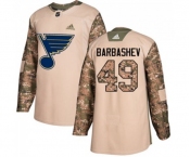 Adidas St. Louis Blues #49 Ivan Barbashev Authentic Camo Veterans Day Practice NHL Jersey