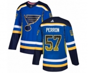 Adidas St. Louis Blues #57 David Perron Authentic Blue Drift Fashion NHL Jersey