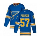 Adidas St. Louis Blues #57 David Perron Authentic Navy Blue Alternate NHL Jersey
