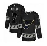 Adidas St. Louis Blues #7 Joe Mullen Authentic Black Team Logo Fashion NHL Jersey
