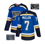 Adidas St. Louis Blues #7 Joe Mullen Authentic Royal Blue Fashion Gold NHL Jersey