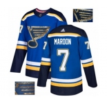 Adidas St. Louis Blues #7 Patrick Maroon Authentic Royal Blue Fashion Gold NHL Jersey