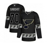 Adidas St. Louis Blues #70 Oskar Sundqvist Authentic Black Team Logo Fashion NHL Jersey