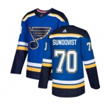 Adidas St. Louis Blues #70 Oskar Sundqvist Premier Royal Blue Home NHL Jersey