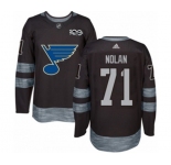 Adidas St. Louis Blues #71 Jordan Nolan Authentic Black 1917-2017 100th Anniversary NHL Jersey