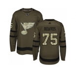 Adidas St. Louis Blues #75 Ryan Reaves Green Salute to Service Stitched NHL Jersey