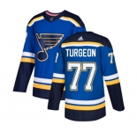 Adidas St. Louis Blues #77 Pierre Turgeon Authentic Royal Blue Home NHL Jersey