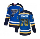 Adidas St. Louis Blues #78 Beau Bennett Authentic Blue Drift Fashion NHL Jersey