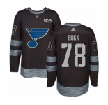Adidas St. Louis Blues #78 Dominik Bokk Authentic Black 1917-2017 100th Anniversary NHL Jersey