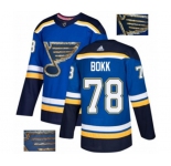 Adidas St. Louis Blues #78 Dominik Bokk Authentic Royal Blue Fashion Gold NHL Jersey