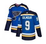 Adidas St. Louis Blues #9 Doug Gilmour Authentic Royal Blue Home NHL Jersey