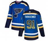 Adidas St. Louis Blues #91 Vladimir Tarasenko Authentic Blue Drift Fashion NHL Jersey