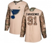 Adidas St. Louis Blues #91 Vladimir Tarasenko Authentic Camo Veterans Day Practice NHL Jersey