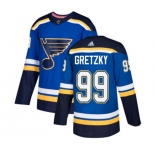 Adidas St. Louis Blues #99 Wayne Gretzky Authentic Royal Blue Home NHL Jersey