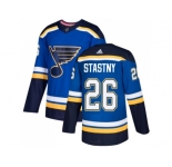 Men Adidas St. Louis Blues #26 Paul Stastny Blue Home Authentic Stitched NHL Jersey