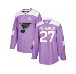 Men Adidas St. Louis Blues #27 Alex Pietrangelo Purple Authentic Fights Cancer Stitched NHL Jersey