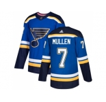 Men Adidas St. Louis Blues #7 Joe Mullen Blue Home Authentic Stitched NHL Jersey