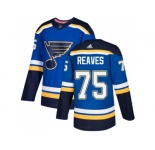 Men Adidas St. Louis Blues #75 Ryan Reaves Blue Home Authentic Stitched NHL Jersey