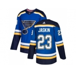 Men Adidas St.Louis Blues #23 Dmitrij Jaskin Blue Home Authentic Stitched NHL Jersey