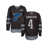 Men Adidas St.Louis Blues #4 Carl Gunnarsson Black 1917-2017 100th Anniversary Stitched NHL Jersey