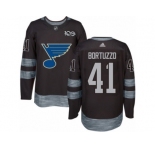 Men's Adidas St. Louis Blues #41 Robert Bortuzzo Authentic Black 1917-2017 100th Anniversary NHL Jersey