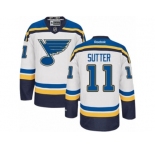 Men's Reebok St. Louis Blues #11 Brian Sutter Premier White Away NHL Jersey