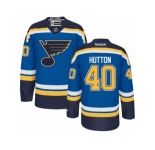 Men's Reebok St. Louis Blues #40 Carter Hutton Authentic Royal Blue Home NHL Jersey