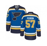 Men's Reebok St. Louis Blues #57 David Perron Authentic Royal Blue Home NHL Jersey