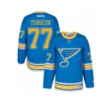 Men's Reebok St. Louis Blues #77 Pierre Turgeon Authentic Blue 2017 Winter Classic NHL Jersey