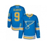 Men's Reebok St. Louis Blues #9 Doug Gilmour Authentic Blue 2017 Winter Classic NHL Jersey