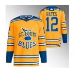 Men's St. Louis Blues #12 Kevin Hayes Yellow 2022-23 Reverse Retro Stitched Jersey