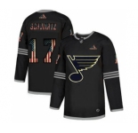 Men's St. Louis Blues #17 Jaden Schwartz Black USA Flag Limited Hockey Jersey