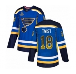 Men's St. Louis Blues #18 Tony Twist Authentic Blue Drift Fashion 2019 Stanley Cup Champions Hockey Jersey