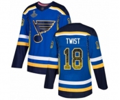 Men's St. Louis Blues #18 Tony Twist Authentic Blue Drift Fashion 2019 Stanley Cup Champions Hockey Jersey