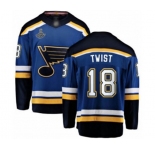 Men's St. Louis Blues #18 Tony Twist Fanatics Branded Royal Blue Home Breakaway 2019 Stanley Cup Champions Hockey Jersey