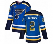 Men's St. Louis Blues #2 Al Macinnis Authentic Blue Drift Fashion 2019 Stanley Cup Champions Hockey Jersey