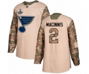 Men's St. Louis Blues #2 Al Macinnis Authentic Camo Veterans Day Practice 2019 Stanley Cup Champions Hockey Jersey